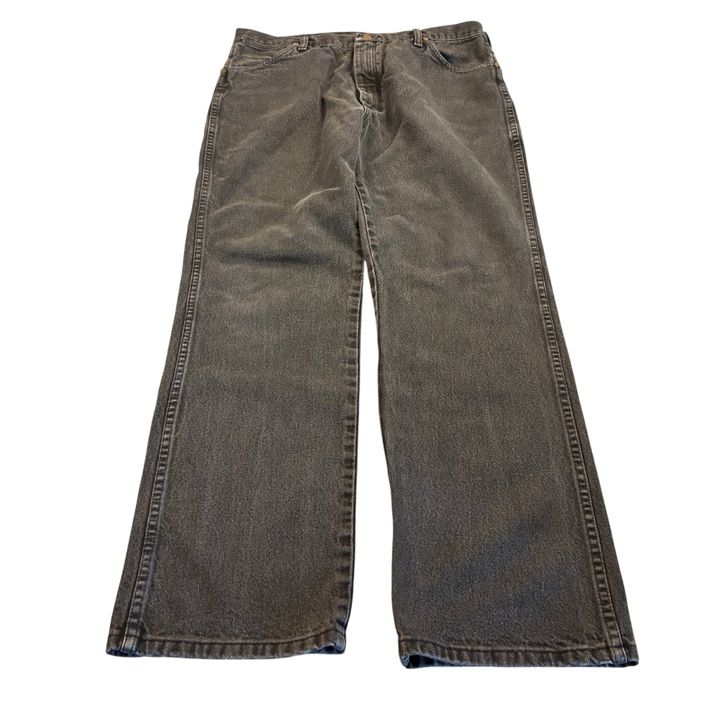 Wrangler 936WBK Cowboy Cut Slim Fit Jeans Mens 38x32 Black Denim Straight Leg
